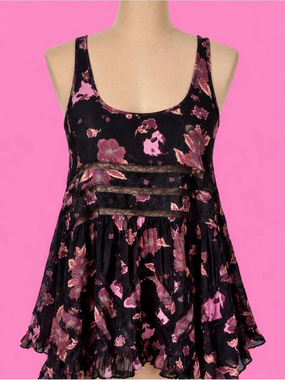 ✨ Intimately Free People Voile & Lace Trapeze Slip Tunic Dress✨